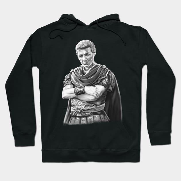 Julius Caesar Portrait SPQR Ancient Roman Military History Hoodie by Styr Designs